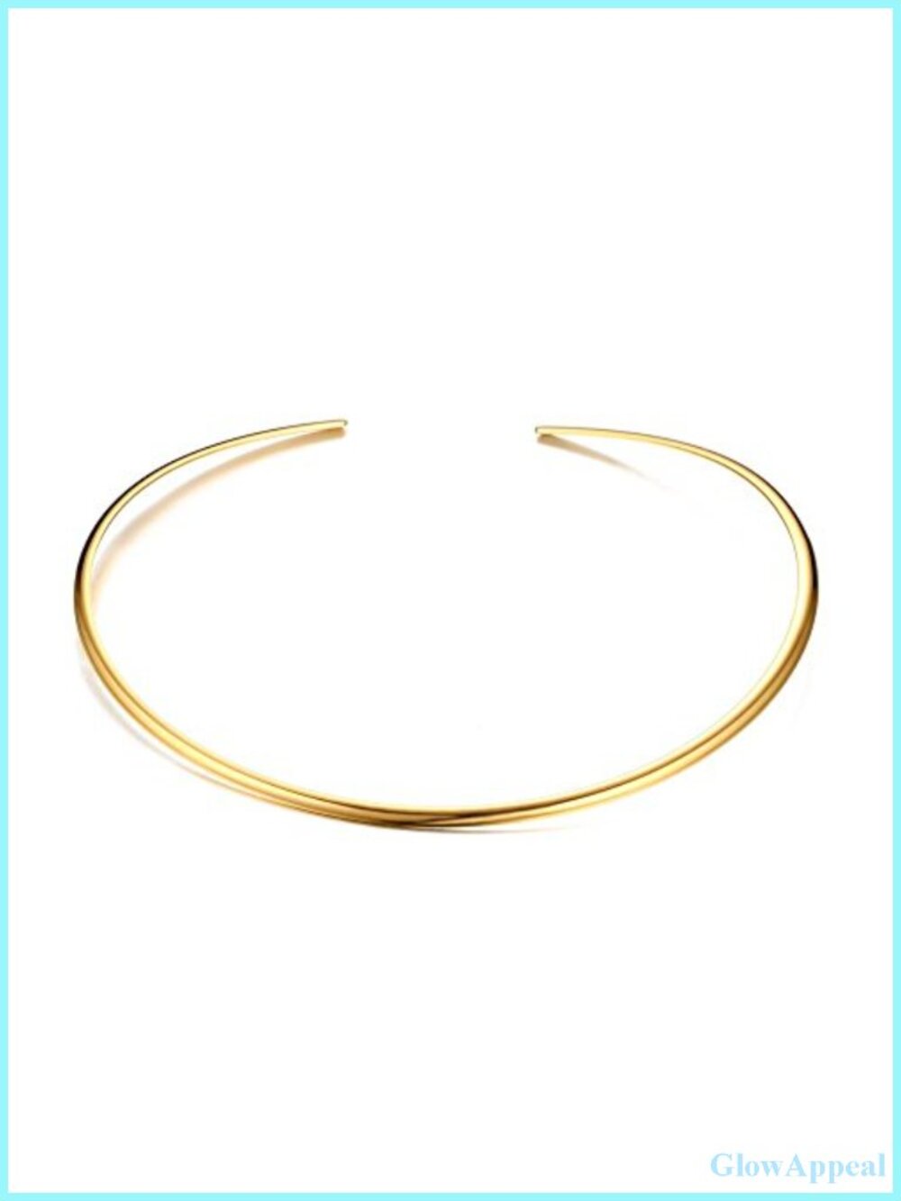 Stainless Steel Gold Plated Plain Cuff Collar Choker Necklace